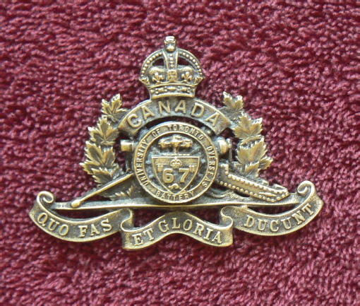 Mel Bradshaw's father's cap badge